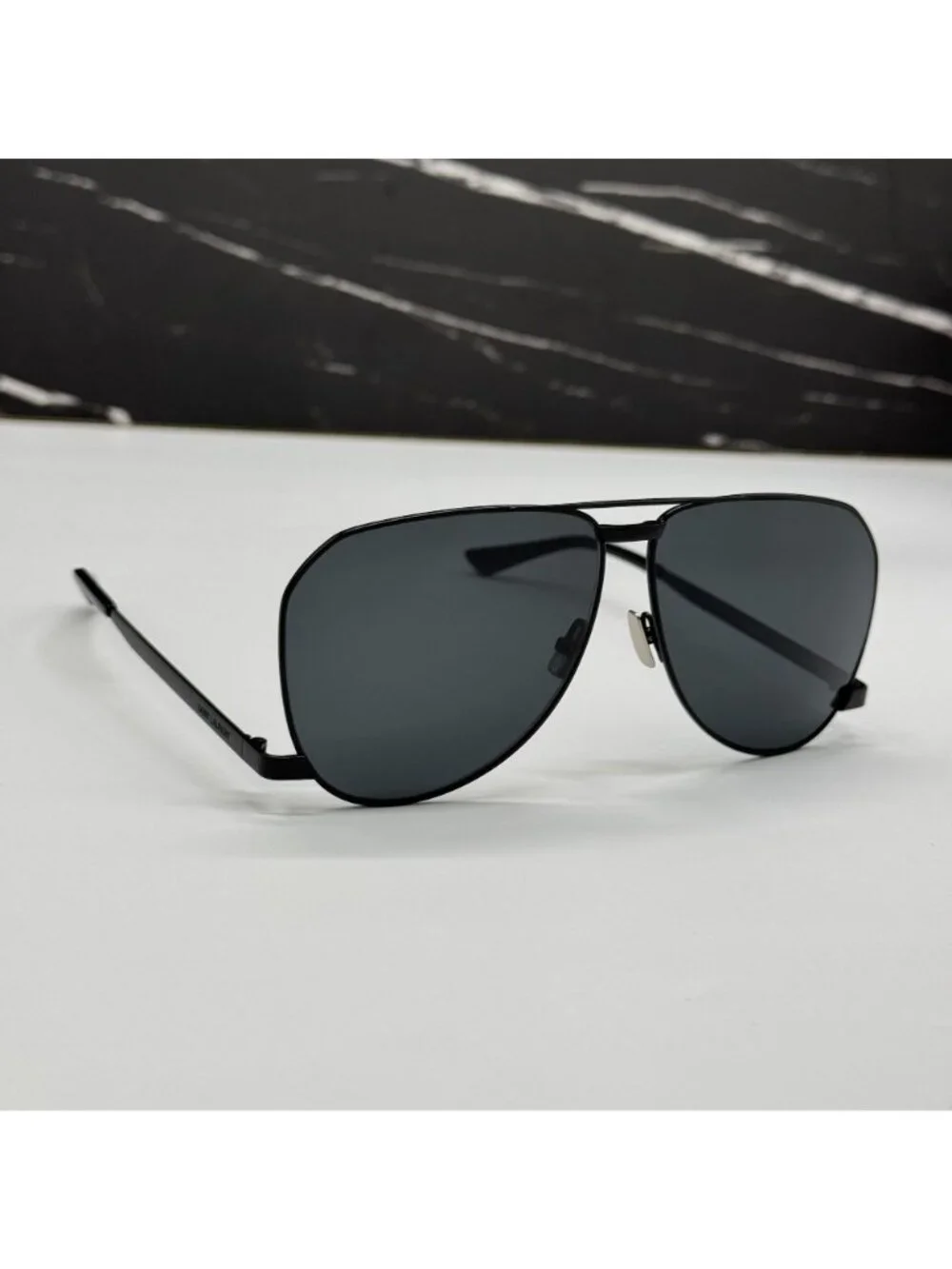 NWT Saint Laurent SL690 DUST 001 Black Unisex Aviator Sunglasses